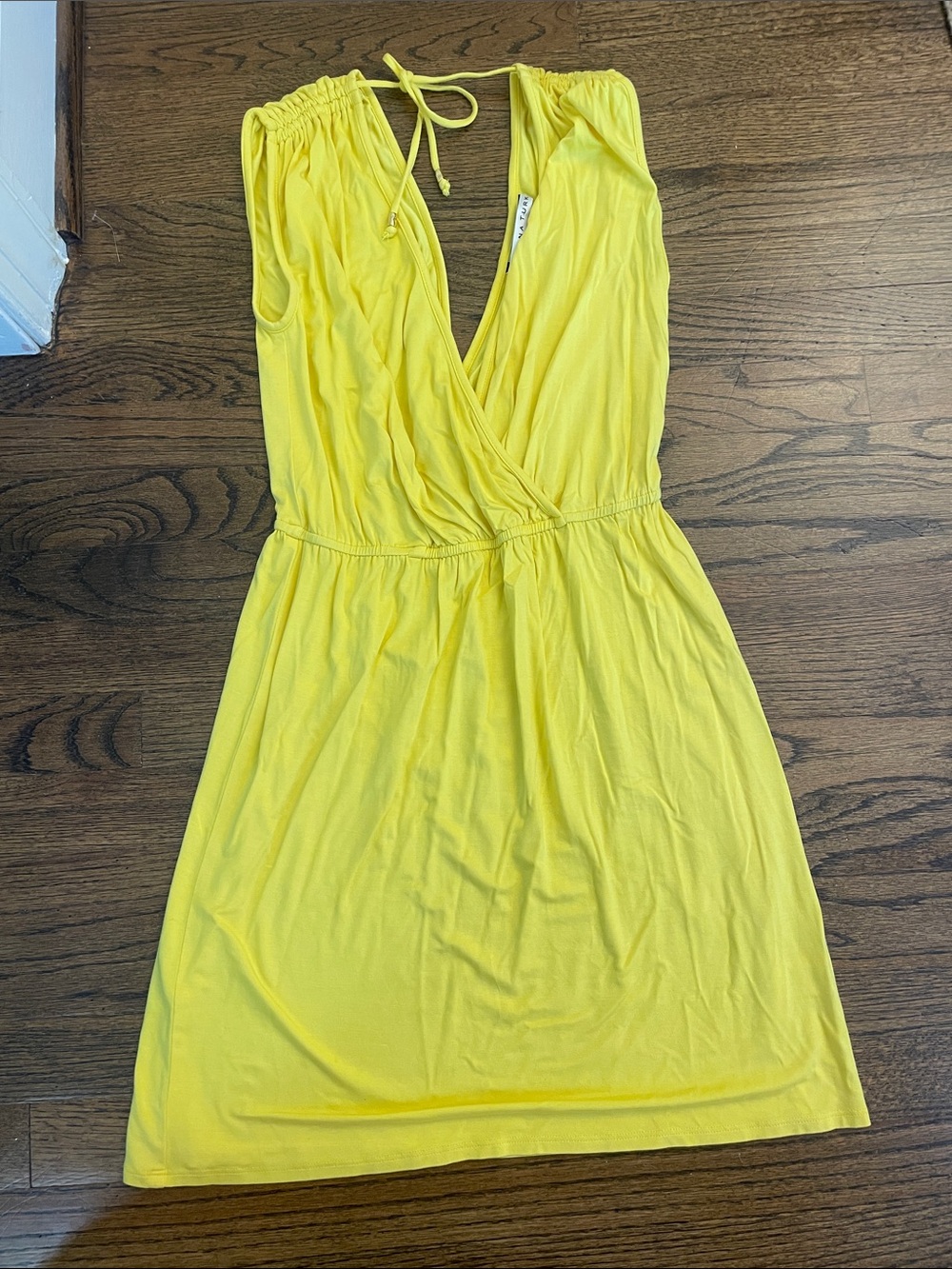 Trina Turk Yellow Sleeveless V-Neck Summer Dress